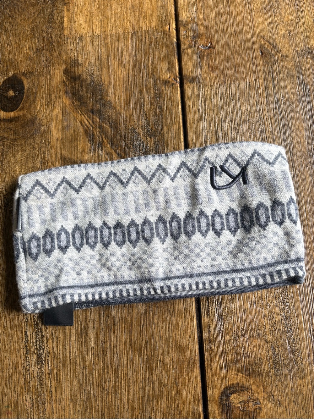 Kari traa 100% wool nordic fair isle ski headbands, ear warmer grey OS